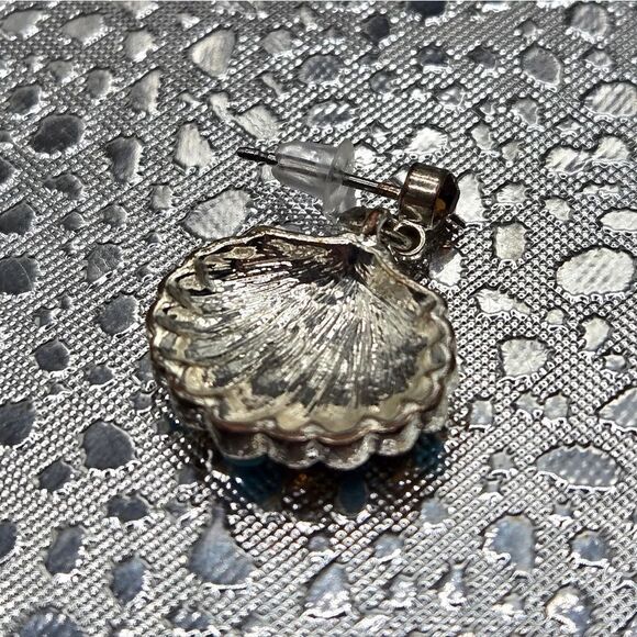 "5/$25" Mismatched Silver Tone Rhinestone Seashell Ball Cluster Post Earrings - Picture 6 of 9